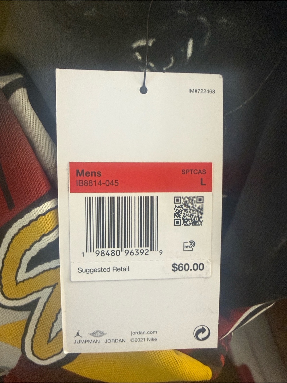 Jordan Black Graphic Tee with Red & Yellow Accents - Picture 2 of 10